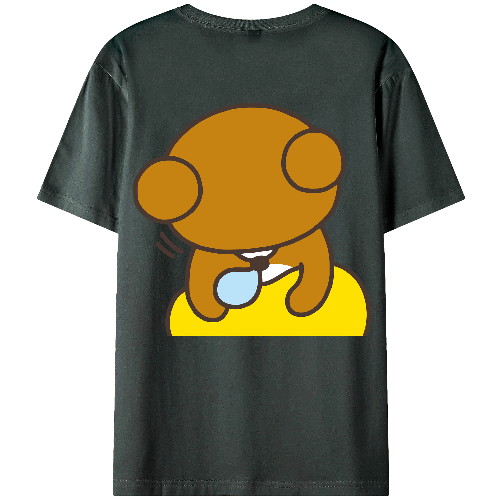 （画像用） リラックマ リラックマ キイロイトリ Rilakkuma Korilakkuma Kiiroitori 綿100％ メンズ半袖Tシャツ（バックプリント） 通気性